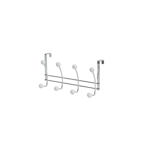 Perchero Metal 8 Ganchos – Cromo/Blanco