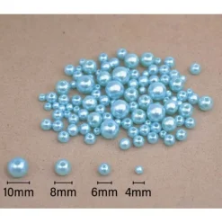 Perlas Imitación Azul Cielo 4-10MM