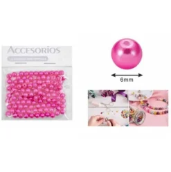 Perlas Imitación Fucsia 6MM