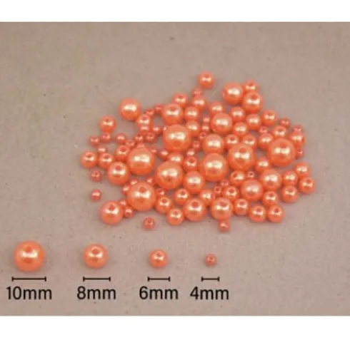 Perlas Imitación Naranja 4-10MM