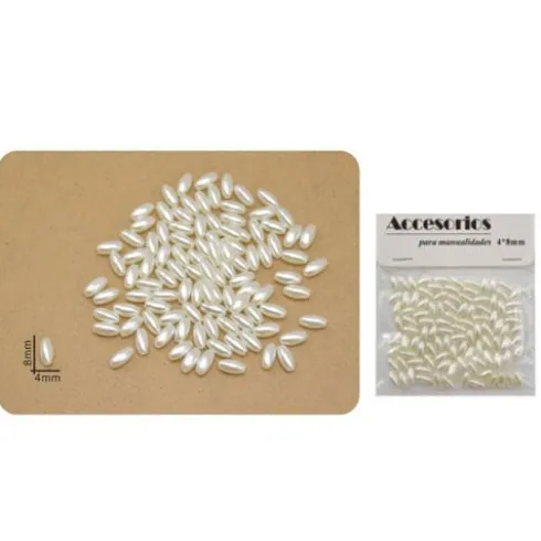 Perlas Imitación Oval Beige 4X8MM