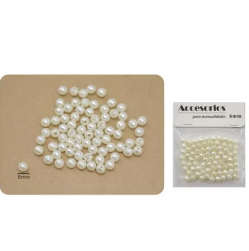 Perlas Imitación Oval Beige 4X8MM