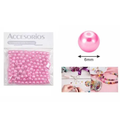 Perlas Imitación Rosa 6MM