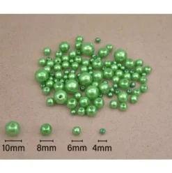 Perlas Imitación Verde 4-10MM