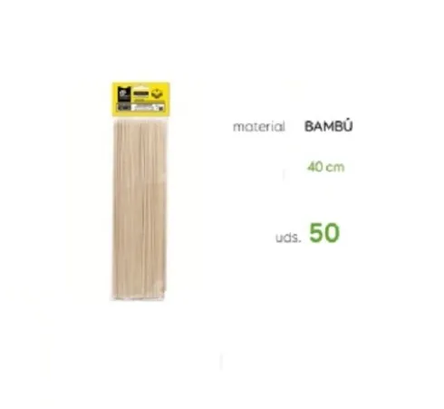 Pinchos De Bambú 40CM Extragrueso 50UDS
