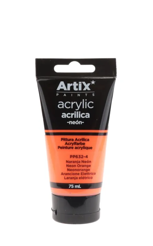 Pintura Acrílica 75ml Naranja Neón
