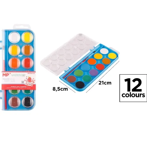 Pintura Acuarela 12 Colores