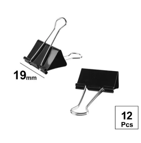 Pinza Abatible Negro 19mm 12u