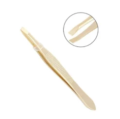 Pinza Cejas Plano Dorado