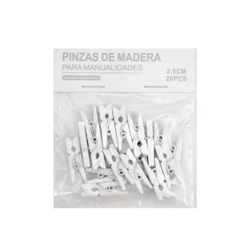 Pinzas de Madera Blanco 2.5CM 20PCS