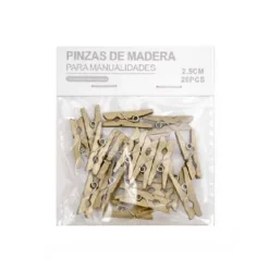 Pinzas de Madera Oro 2.5CM 20PCS