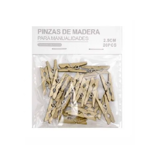 Pinzas de Madera Oro 2.5CM 20PCS