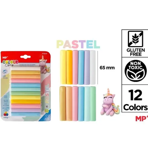 Plastilina 12 Barritas 140G Pastel