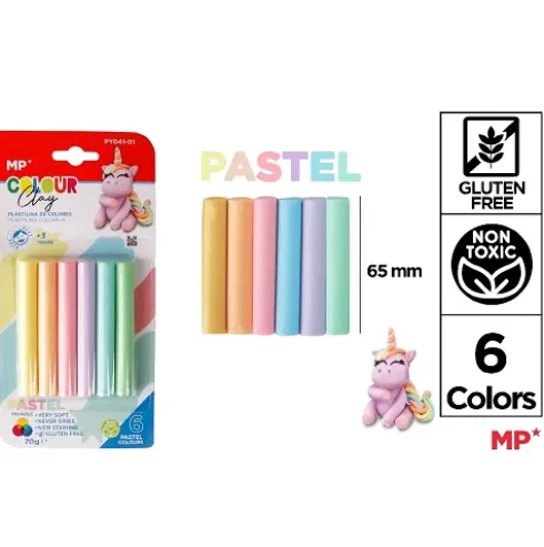 Plastilina 6 Barritas 70G Pastel
