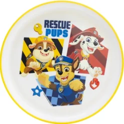Plato Antideslizante Premium Bicolor Paw Patrol Boy Rescue Pups