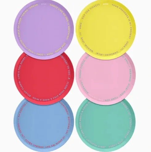 Plato Cartón Colores Cumple 23cm
