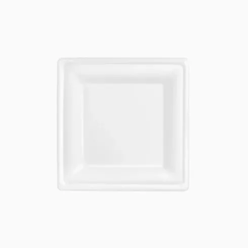 Plato Llano Cuadrado Compostable Off White 17x17cm