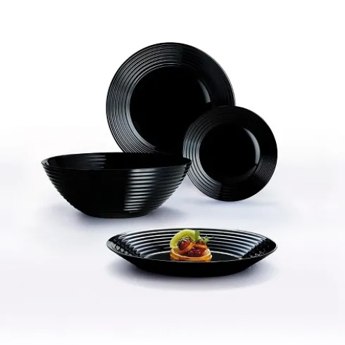 Plato Llano Harena Negro Lum 25cm