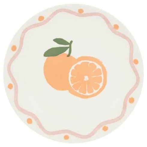 Plato Postre Fruity Naranja 19cm