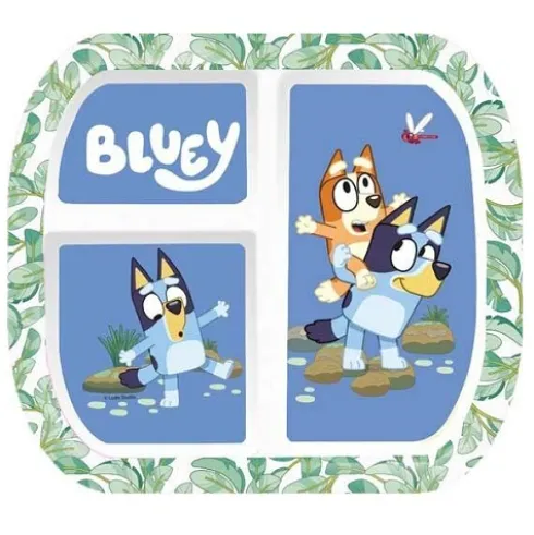 Plato Rectangular Dividido Bluey