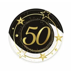 Platos Cartón 50 Años 23cm