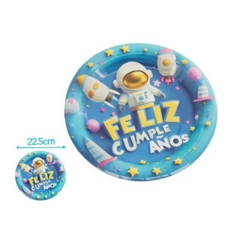Platos Cartón Astronauta 23cm