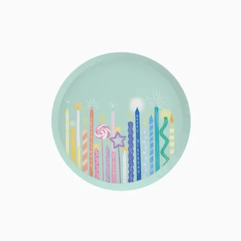 Platos Cartón Cumple Velas 18cm