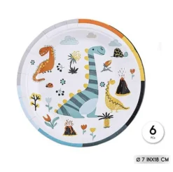 Platos Cartón Dino 18cm