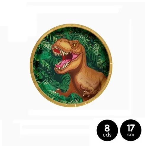 Platos Cartón Dino 17cm