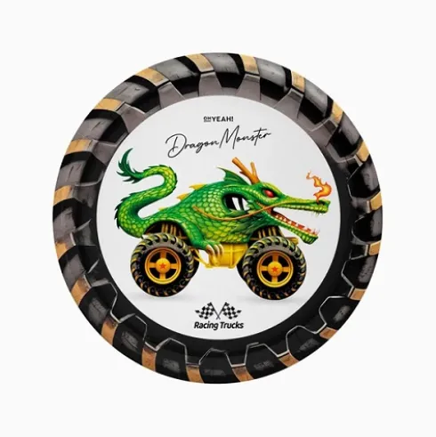 Platos Cartón Dragon Monster 23cm