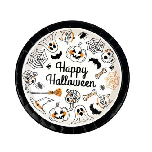 Platos Cartón Halloween Print 18cm