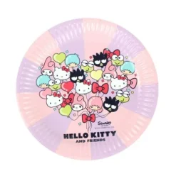 Platos Cartón Hello Kitty Friends 18cm