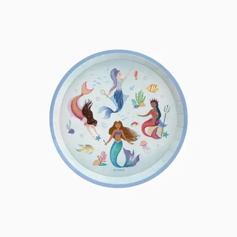 Platos Cartón Sirena Mermaid 17cm