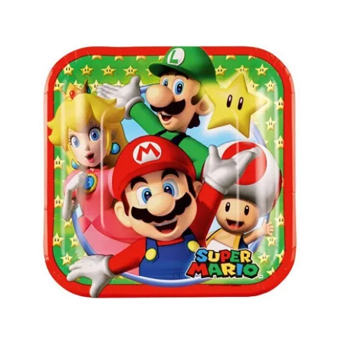 Platos Cartón Super Mario 18cm