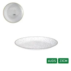 Platos Deco Premium Reutilizable Rugo 6pcs