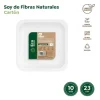 Platos Llano Cuadrado Biodegradable Blanco 23x23cm