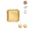 Platos Llano Cuadrado Oro Metalizado 20cm