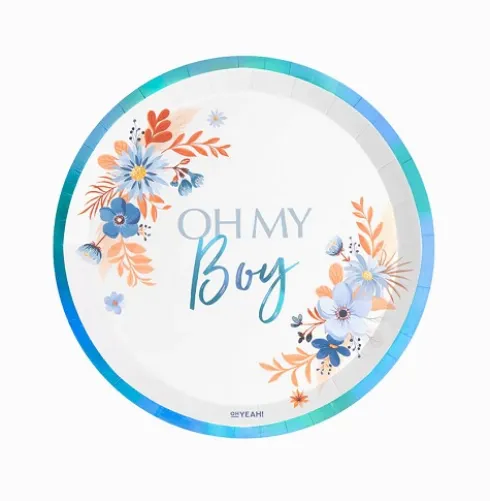 Platos Llano Oh My Boy Azul 23cm