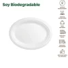 Platos Llano Ovalada Compostable Off White 26x19cm