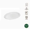 Platos Llano Oval Reutilizable Blanco 27X21CM