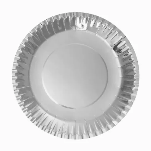 Platos Llano Redondo Plata Metalizado 18cm