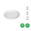 Platos Llano Redondo Reutilizable Blanco Ø25CM