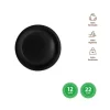 Platos Llano Redondo Reutilizable Negro Ø22CM