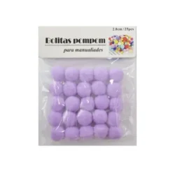 Pompones de Manualidad Lila 2cm ±25pcs