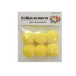 Pompones de Manualidad Negro 3.5cm ±6pcs