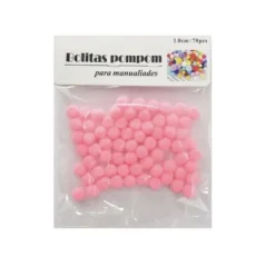 Pompones de Manualidad Rosado Amaranto 1cm ±70pcs