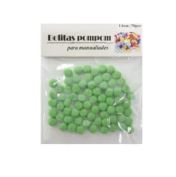 Pompones de Manualidad Verde 1cm ±70pcs