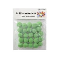 Pompones de Manualidad Verde 2cm ±25pcs