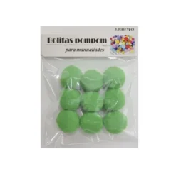 Pompones de Manualidad Verde 3cm ±9pcs