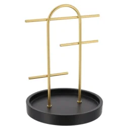 Porta Joyeria Poliresina/Metal Arusha Gold Negro